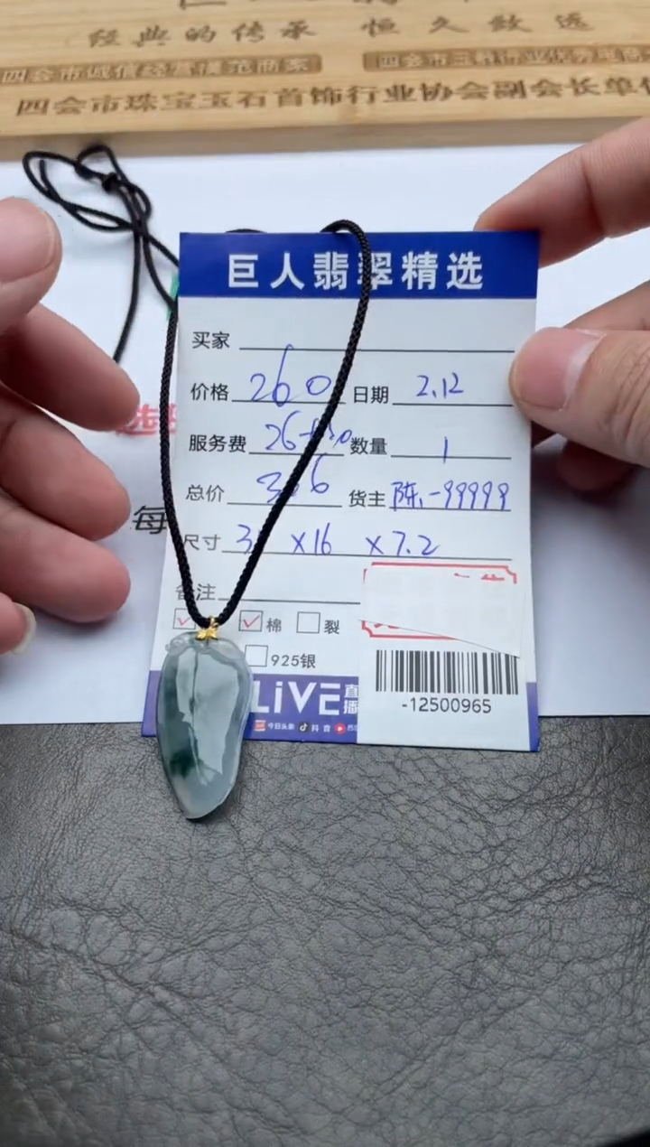 【闪购商品】翡翠颈饰18K金镶嵌-12500965