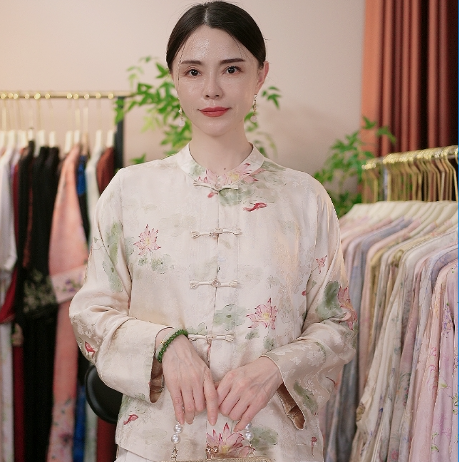 新中式国风香云纱鱼戏莲池外套3003