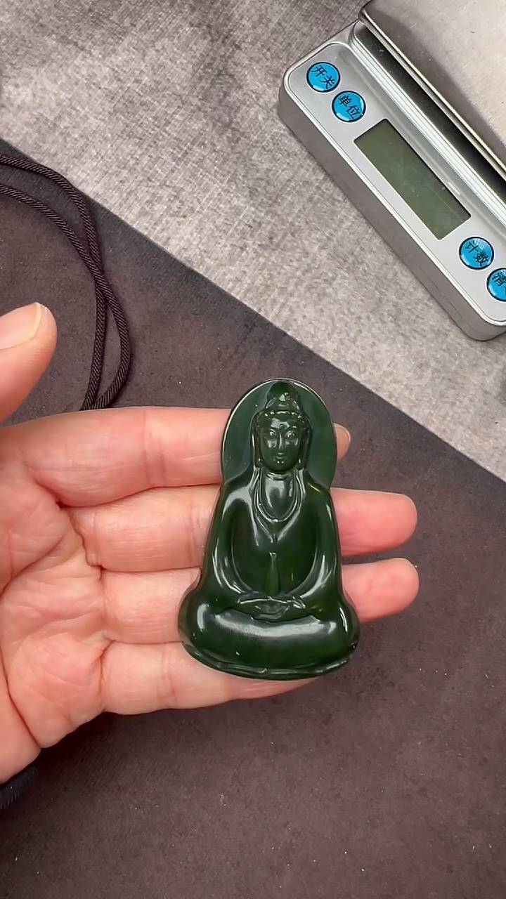 【闪购商品】和田玉（碧玉）吊坠(不含链)未镶嵌观音HBHT000659