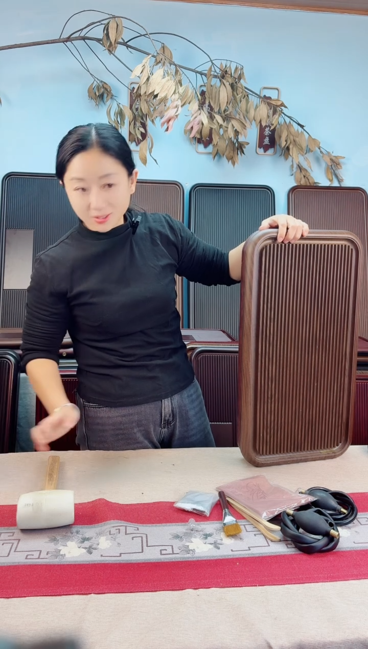 浪**涯九洲黄色款式茶盘60*32*4