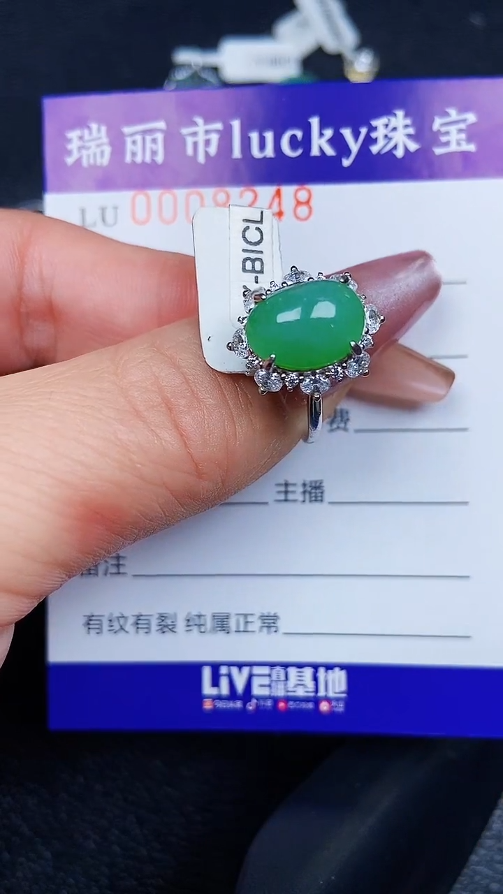 颈饰银S925镶嵌翡翠8248