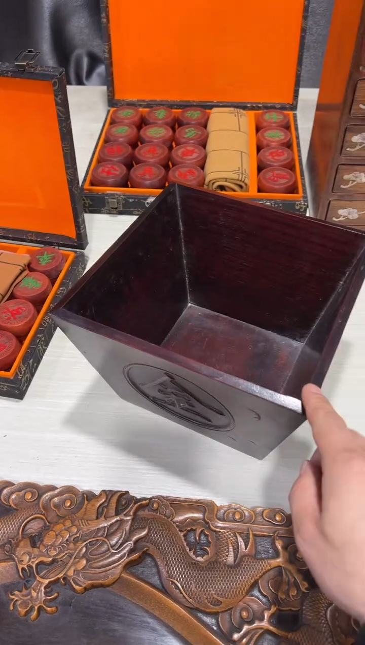 木木雕刻日进斗金升斗储物盒