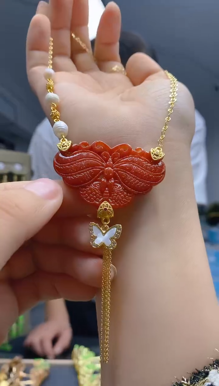 【闪购商品】翡翠耳饰合金148翡翠锁骨链