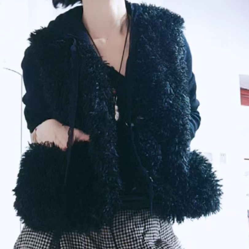 马甲小香风气质网红轻奢时尚黑色秋冬拼接