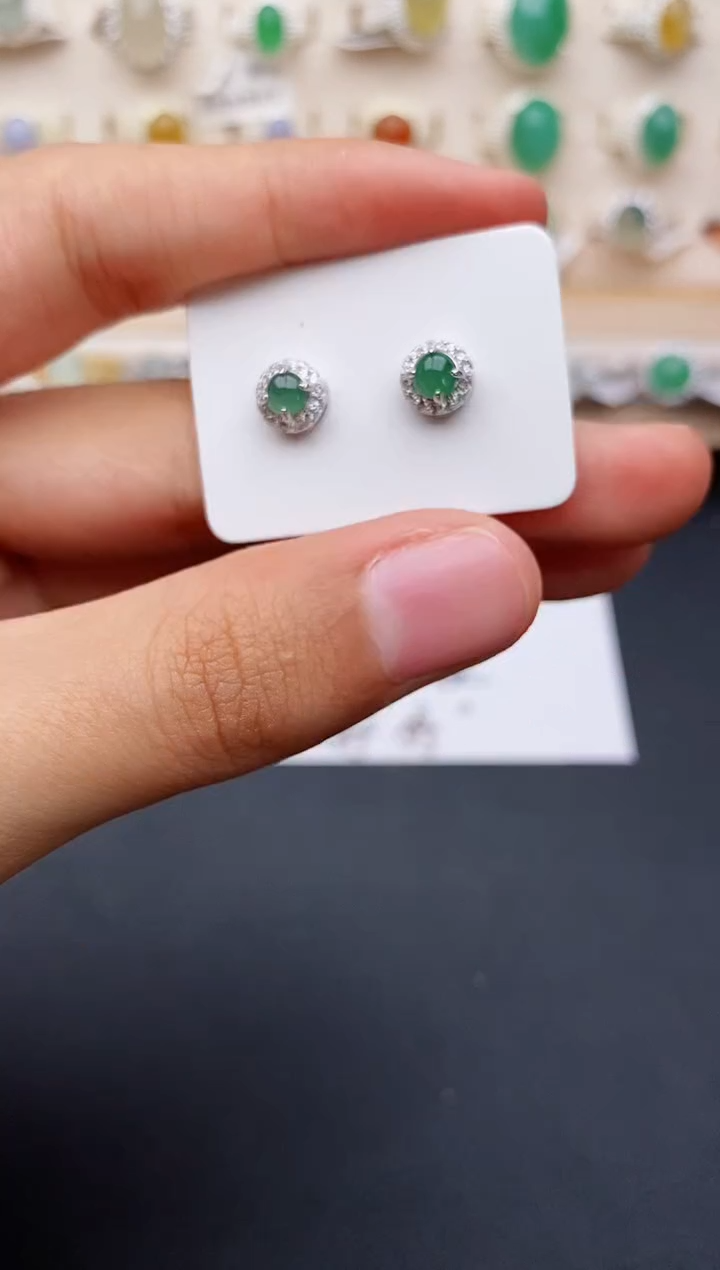 【闪购商品】翡翠戒指银S925镶嵌缅甸翡翠