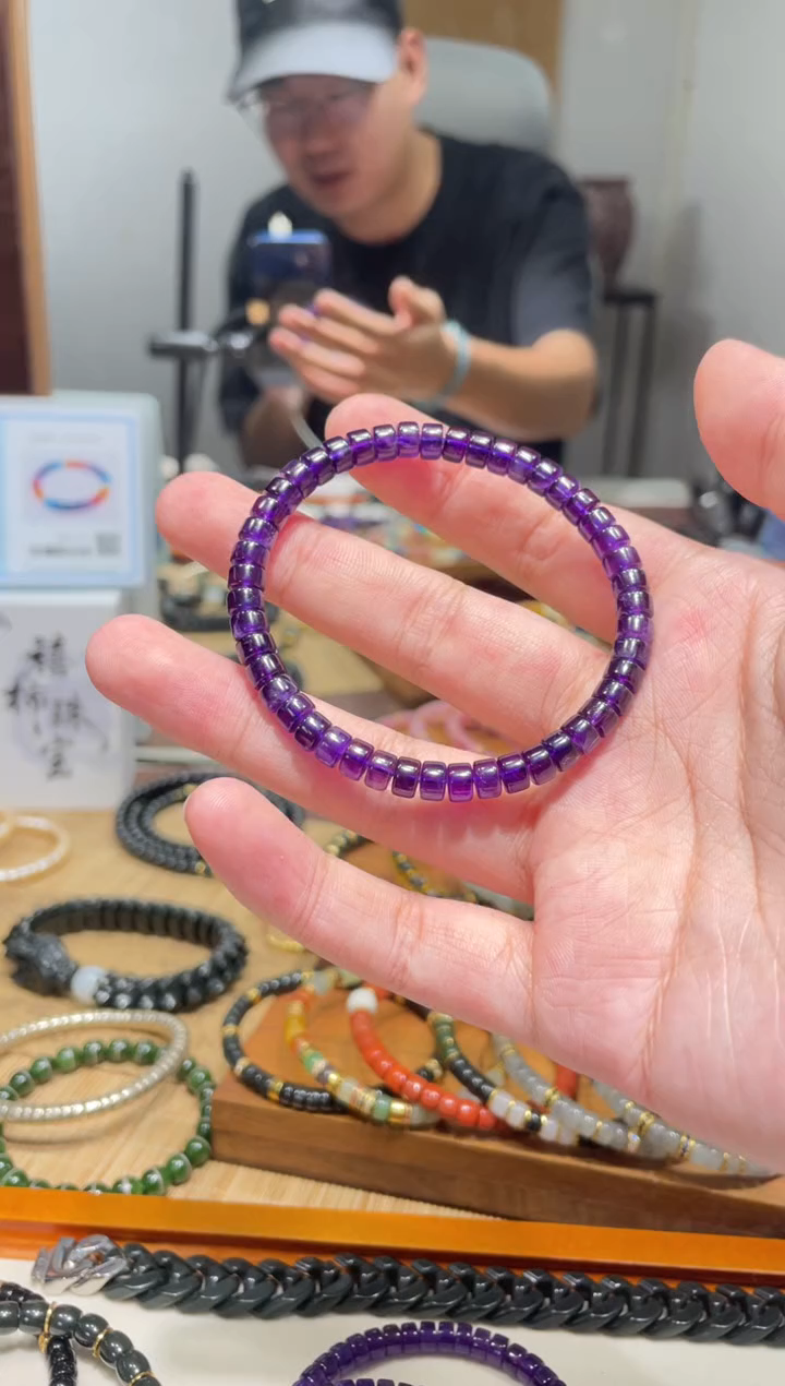 未镶嵌手串水晶6mm紫水晶素圈