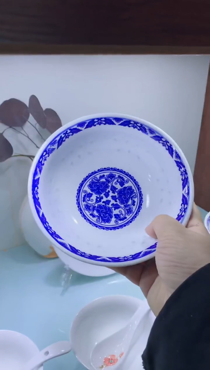 【闪购商品】白瓷【闪购商品】青花玲珑三级品6英寸面碗