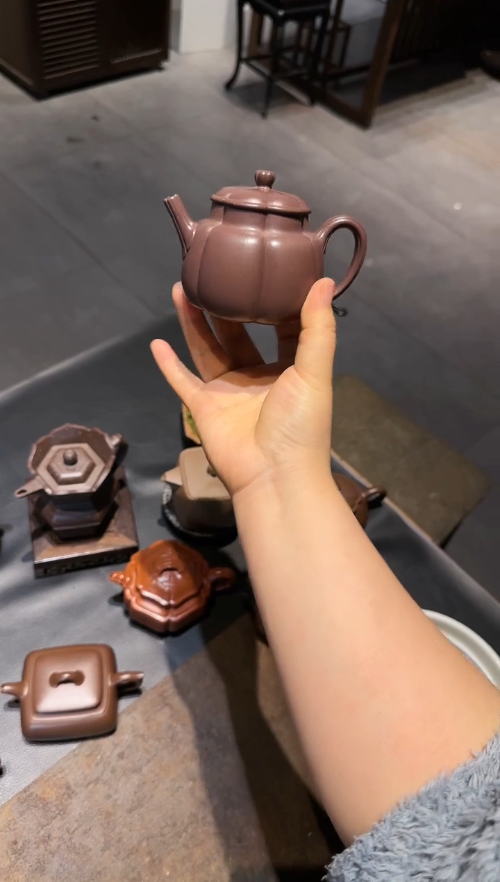 【闪购商品】紫砂茶壶繁花 天青