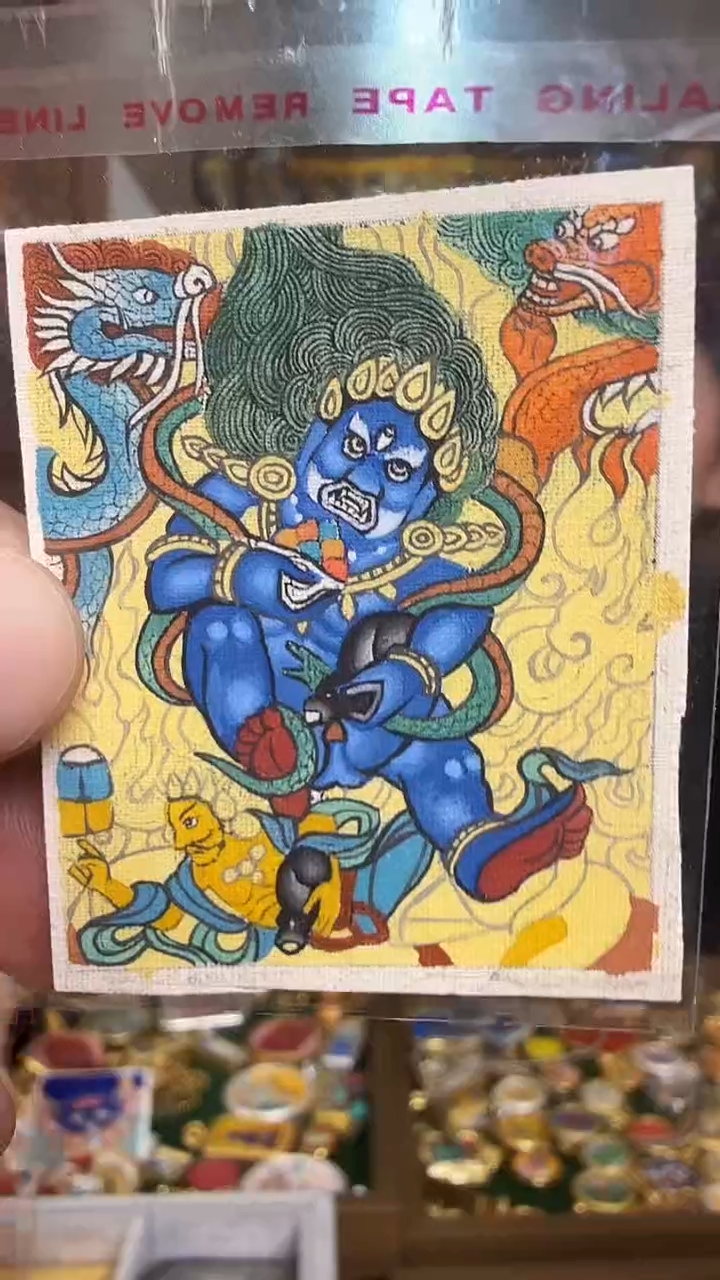 吊坠黑财神-热贡纯手绘唐卡