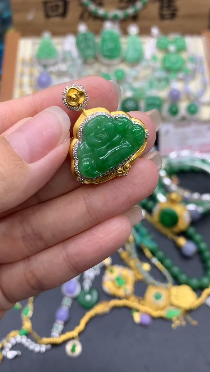 【闪购商品】翡翠颈饰18K金镶嵌429-中国好珍宝