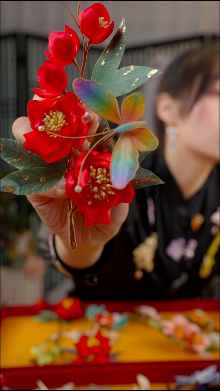 刺绣非遗苏绣绒花