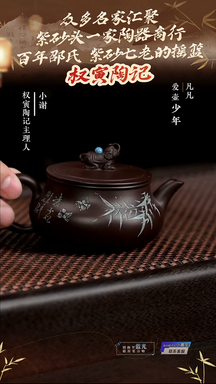 茶壶紫砂YM权寅陶记19大象扁韵紫泥150cc