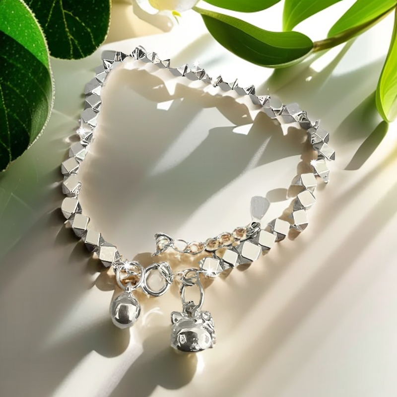 足银手链  ins小众设计碎银子手链