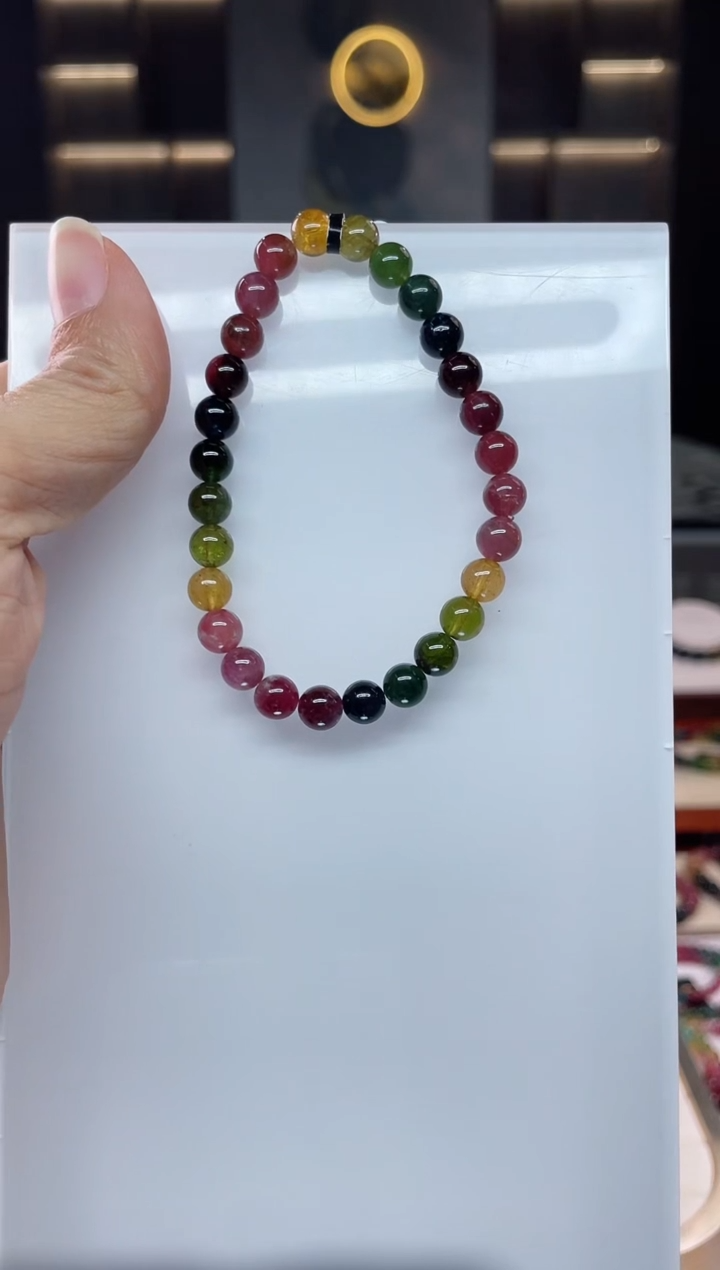 未镶嵌老矿碧玺单圈手串6mm+碧玺（多样性发一条）Q