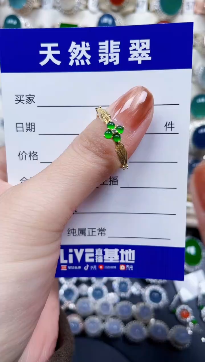 银S925镶嵌戒指翡翠450