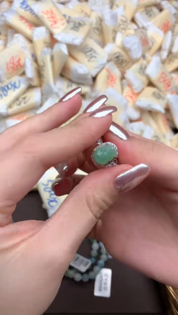 【闪购商品】翡翠戒指银S925镶嵌一
