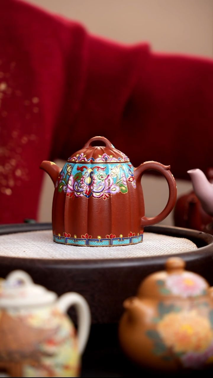 茶壶紫砂大红袍筋囊秦权珐琅彩