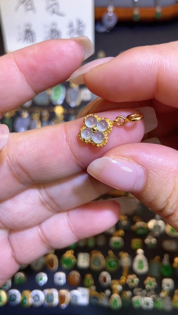 翡翠银S925镶嵌吊坠(不含链)1