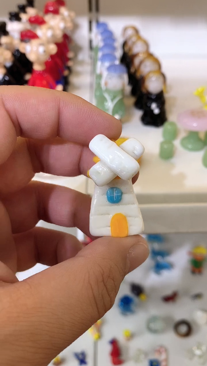 琉璃手工艺品风车房子