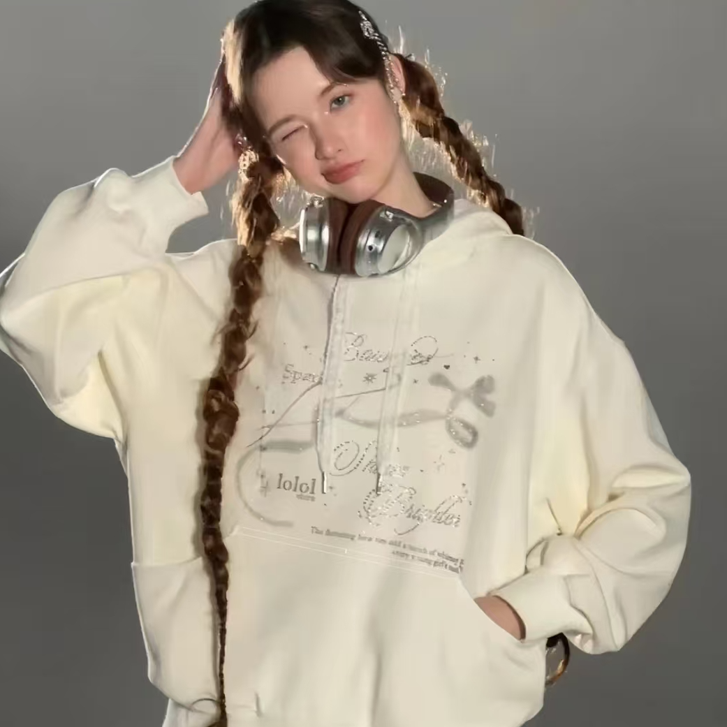 017休闲风女不起球长袖连帽秋季卫衣加厚时尚韩版情侣