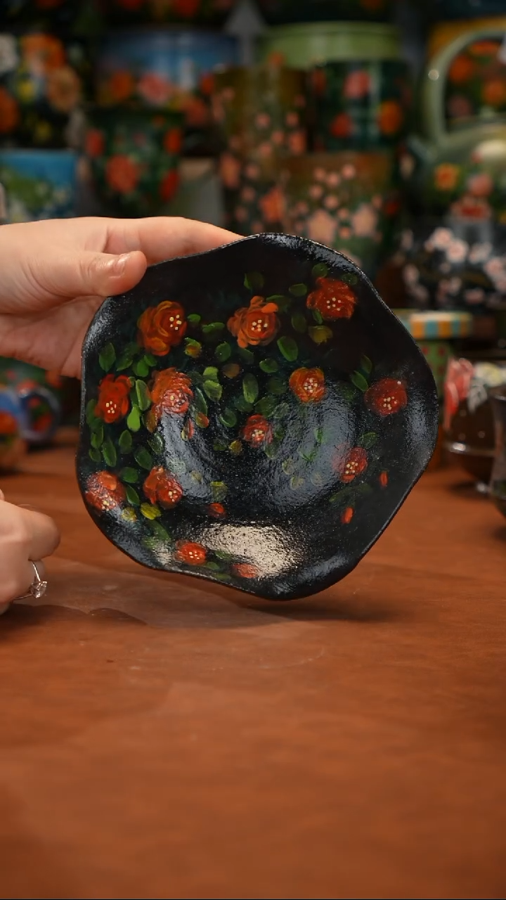紫砂油画   釉下彩   盘