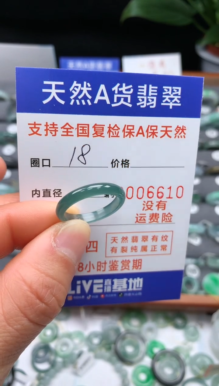 【闪购商品】翡翠戒指未镶嵌18号圈口6610