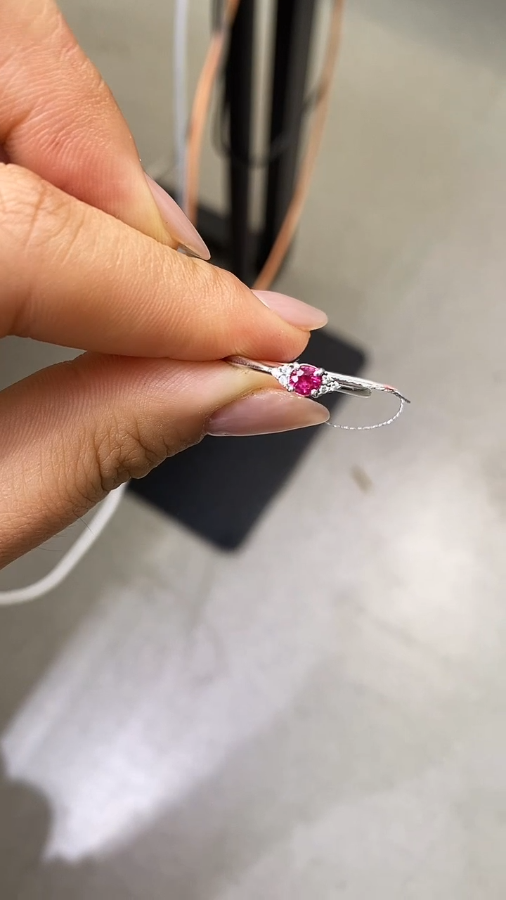 银S925镶嵌戒指尖晶石天然尖晶石戒指