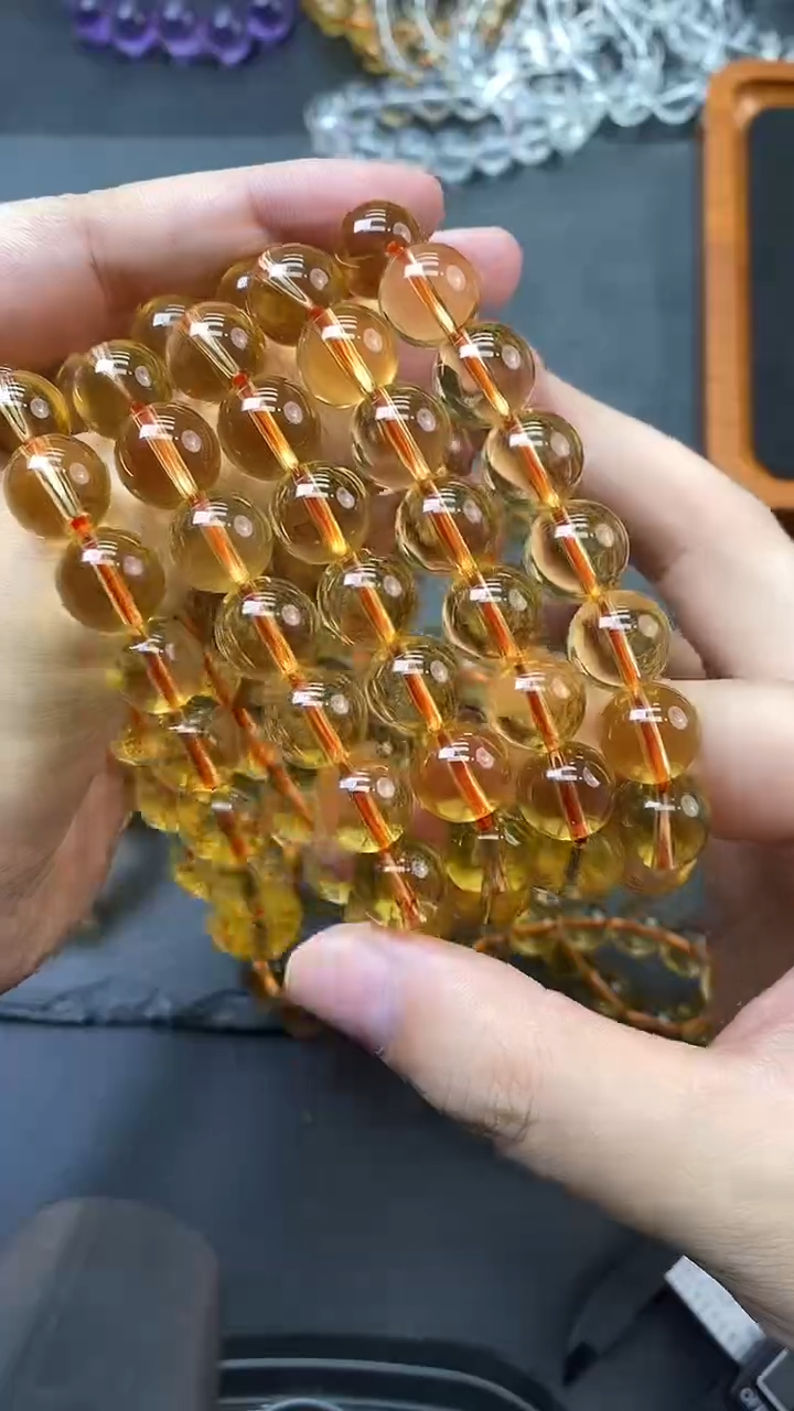 水晶手串未镶嵌黄水晶12mm