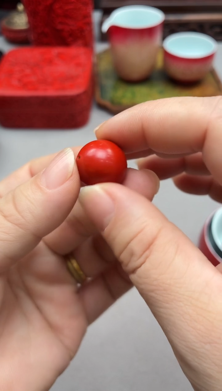 扬州漆器雕漆1.8单珠