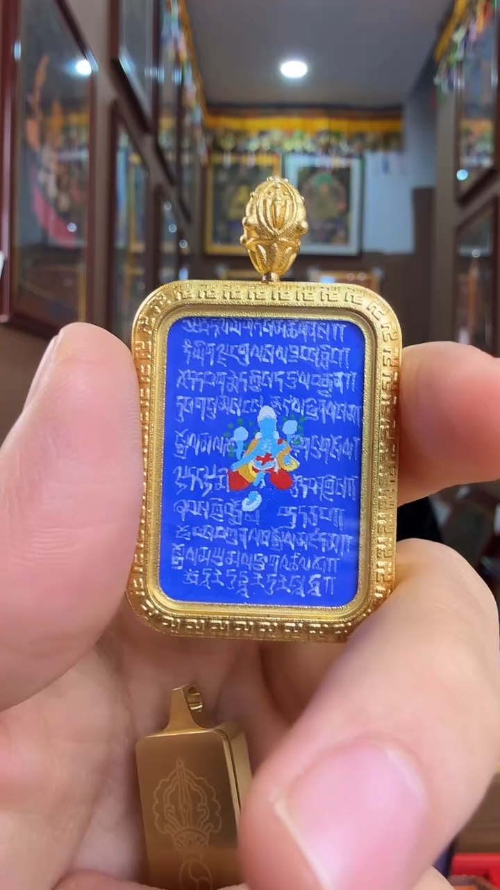 吊坠药老师无相身-热贡纯手绘唐卡