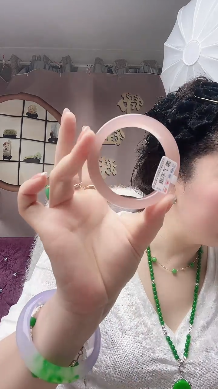 【闪购商品】和田玉（糖玉）手镯未镶嵌藕粉手镯54圈口