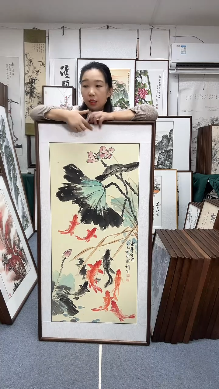 国画尺寸63*123实木画框京东包邮手绘