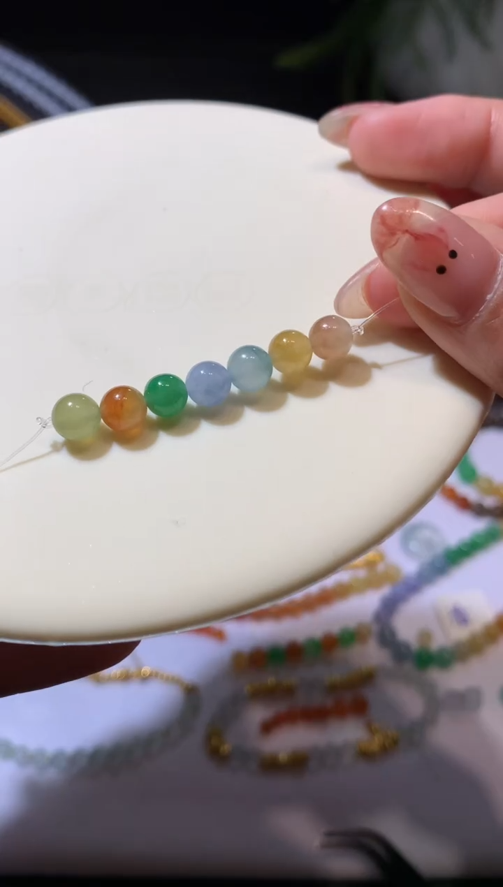 【闪购商品】定制翡翠未镶嵌6.2*七颗珠子4600+460