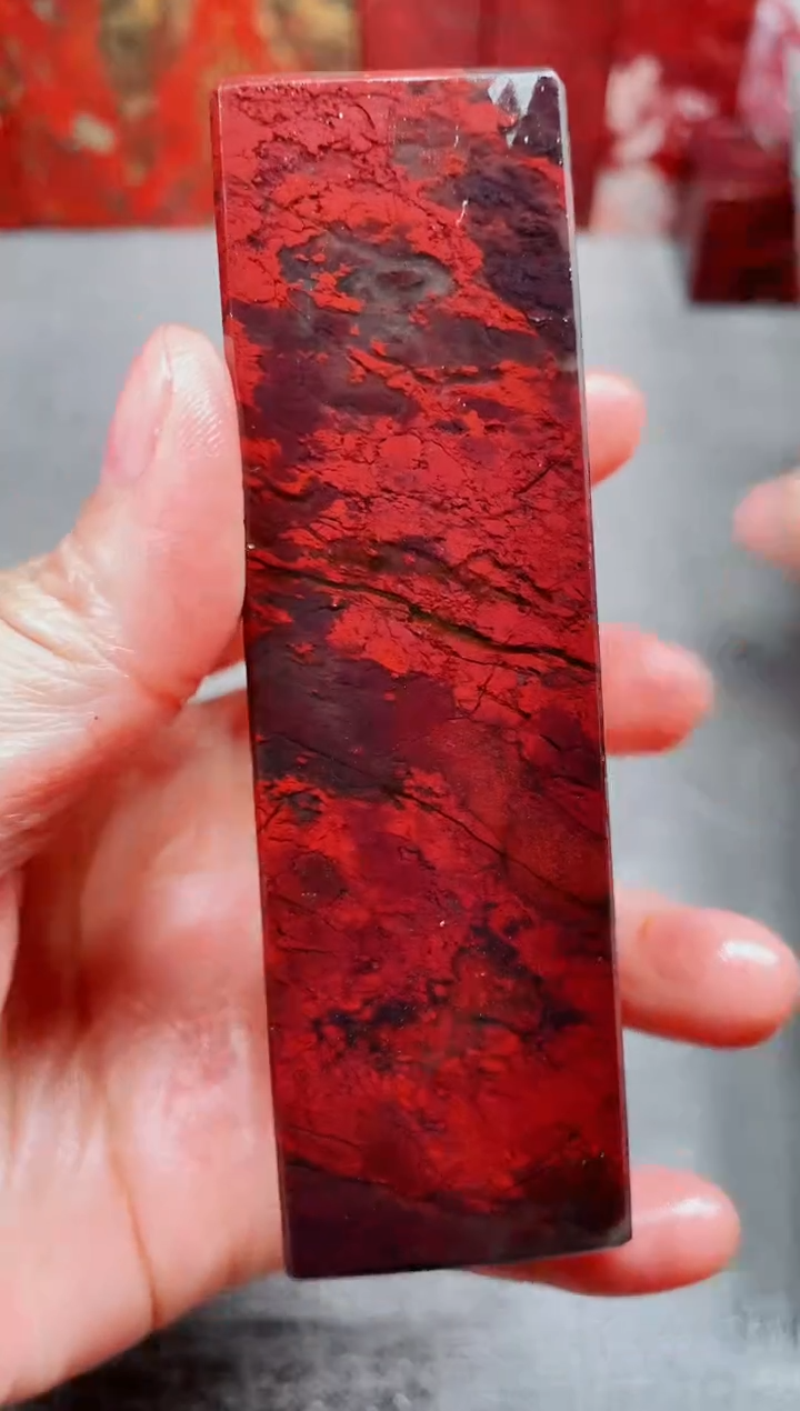 玉桂林鸡血玉素章3.0左右红15