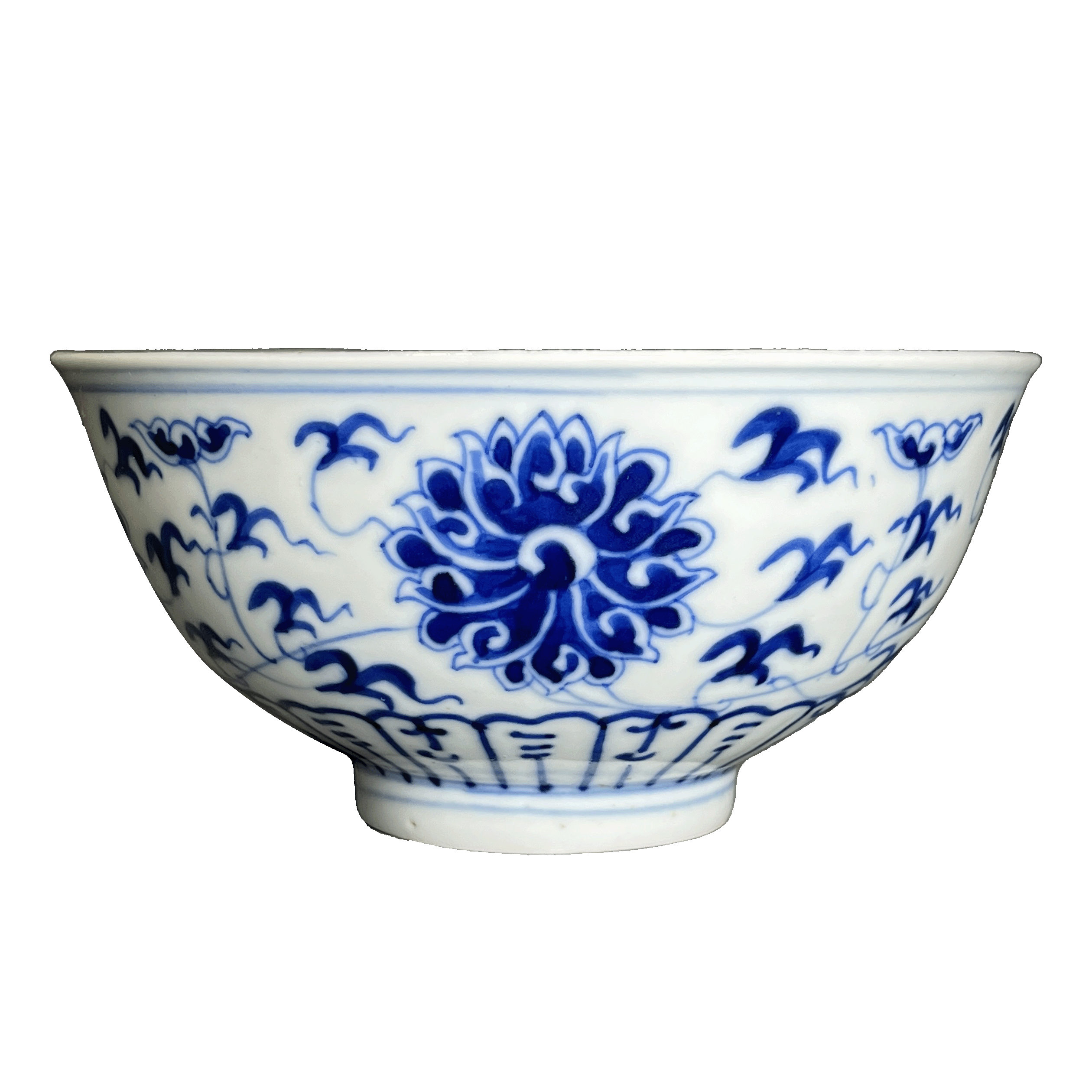 25322104t青花缠枝莲花卉纹碗