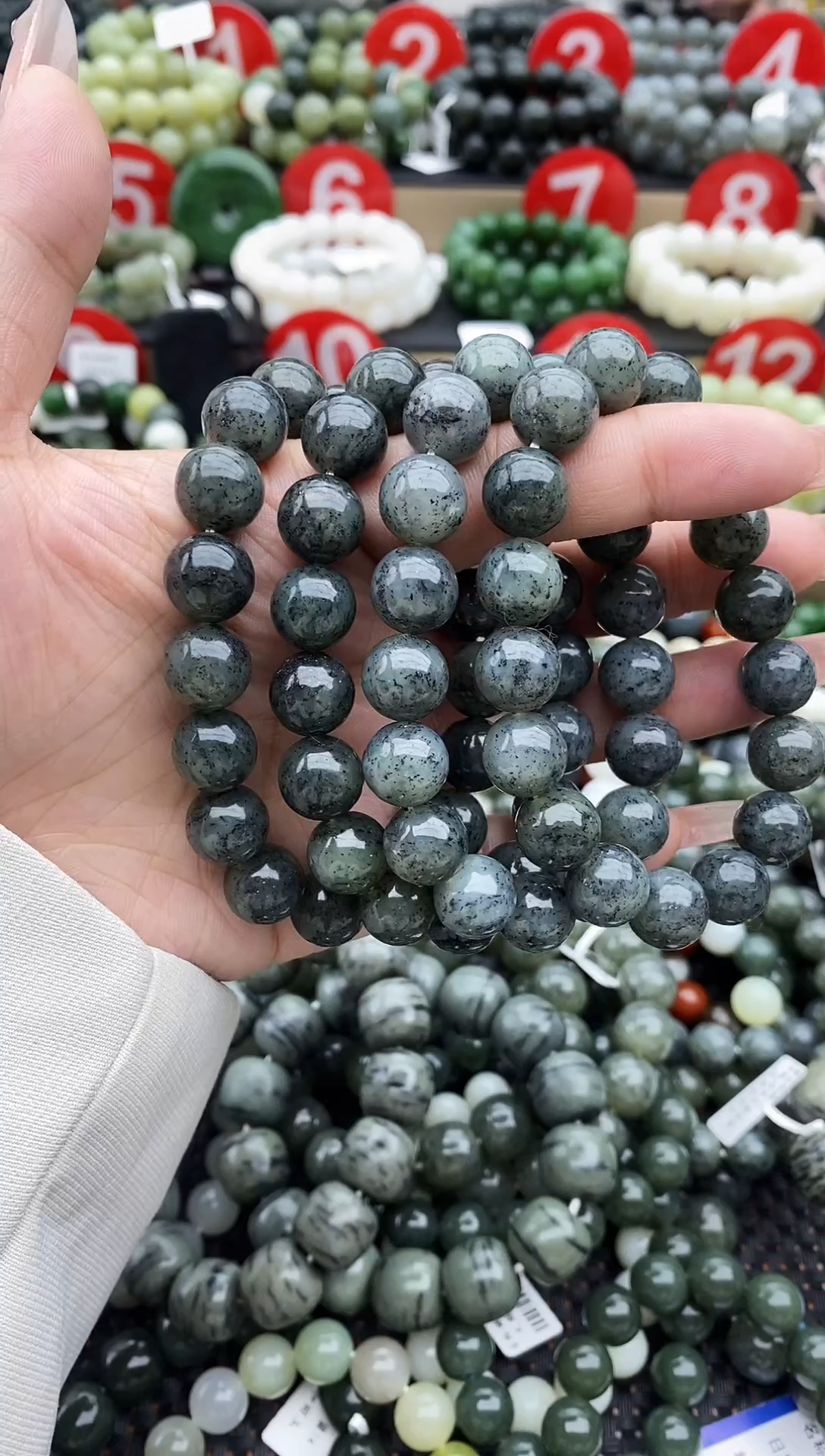 未镶嵌手串和田玉点墨青花拍一发一12