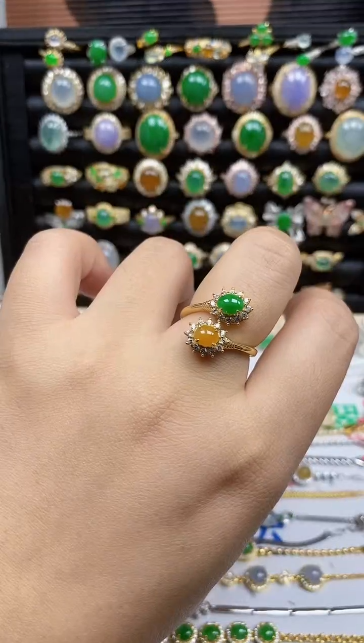 银S925镶嵌戒指翡翠6769