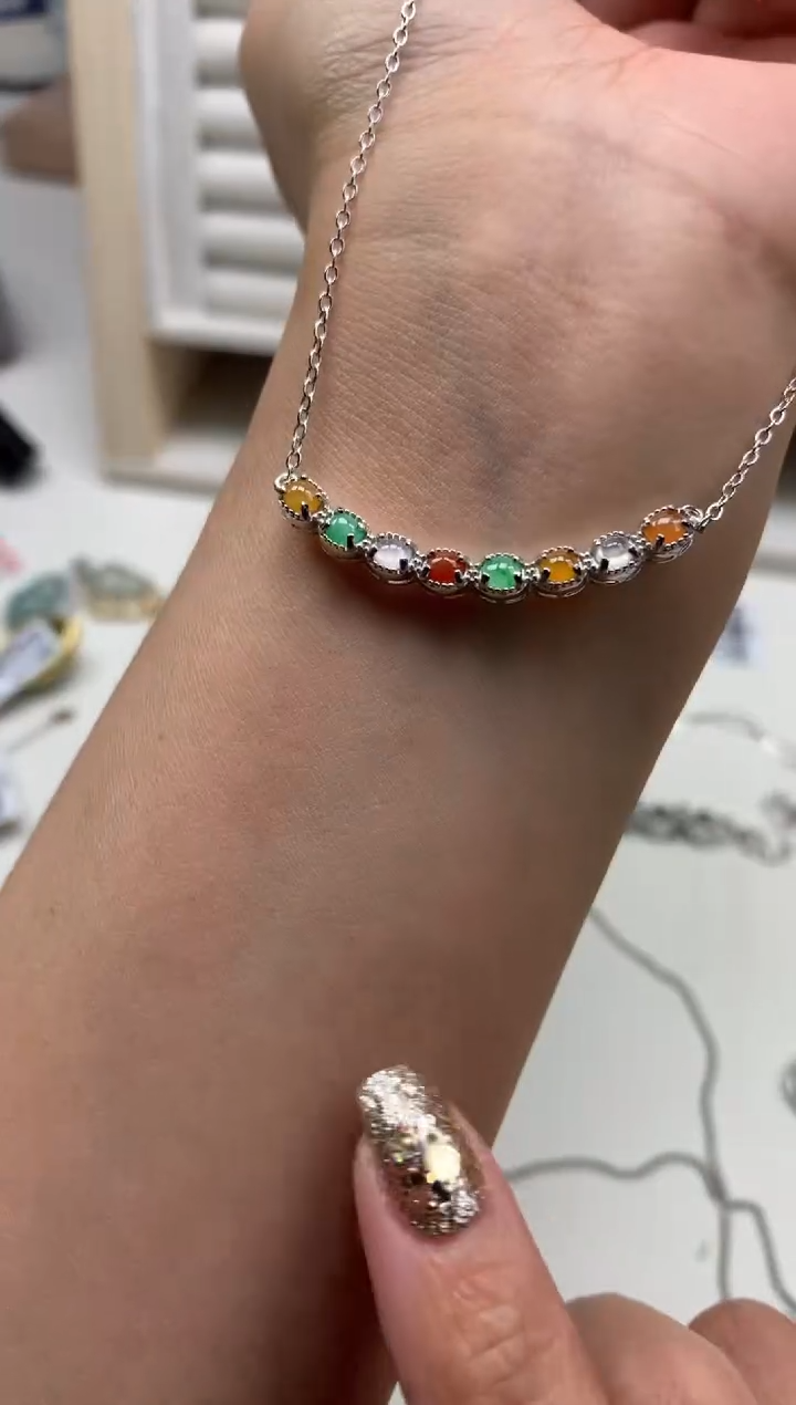 银S925镶嵌戒指翡翠项链