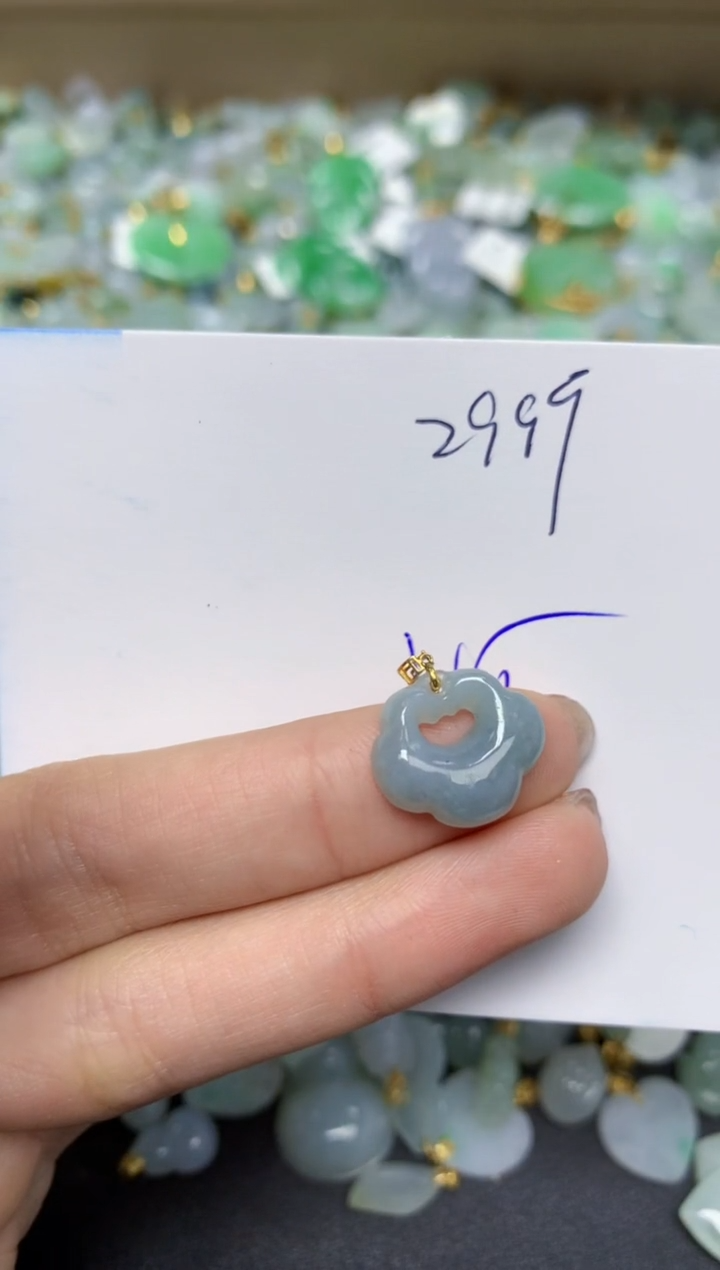 【闪购商品】翡翠颈饰18K金镶嵌 天然翡翠A货