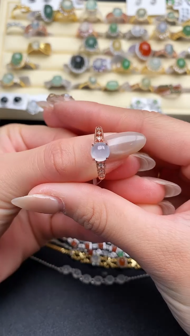 【闪购商品】翡翠戒指银S925镶嵌222222222+7