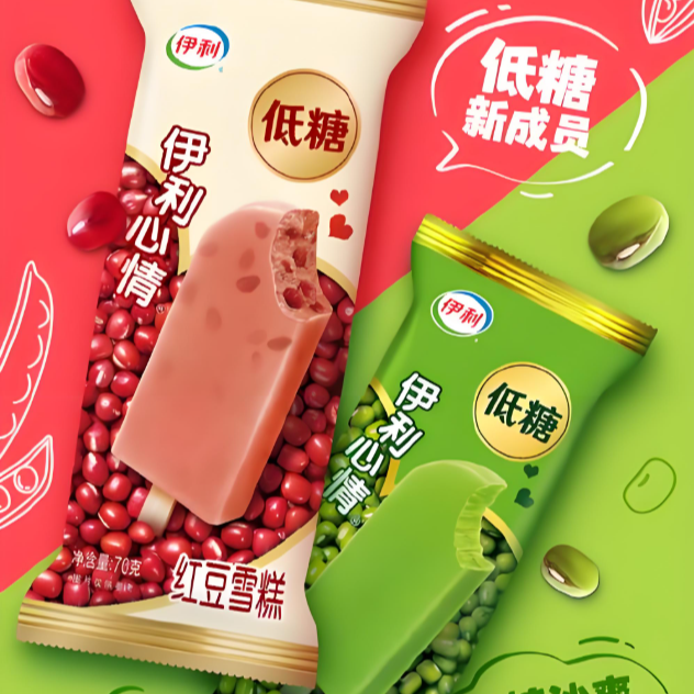 【当日达3支】伊利心情低糖棒冰（红豆低糖）70g*3