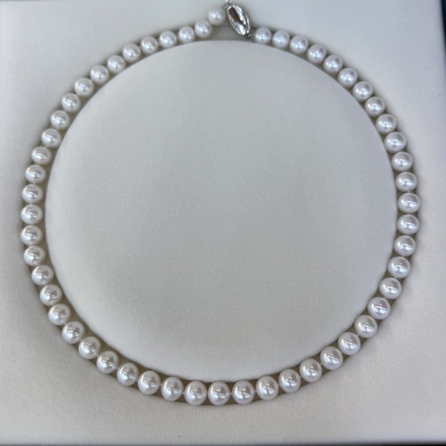 DF105天然淡水无核白色极光珍珠项链9-10mm百搭经典时尚气质