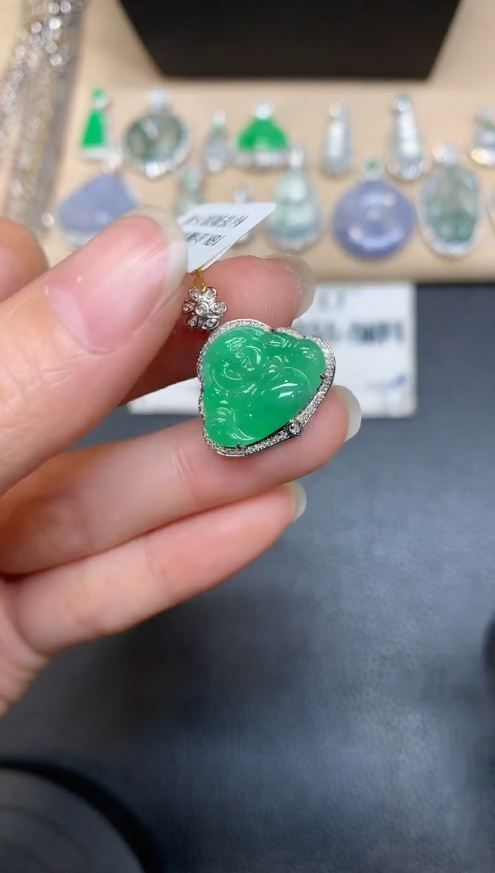 【闪购商品】翡翠颈饰18K金镶嵌【无服务费 佛公