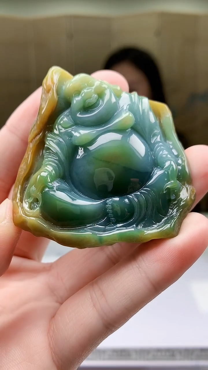 【闪购商品】定制翡翠未镶嵌4852bb-毛货挂件56