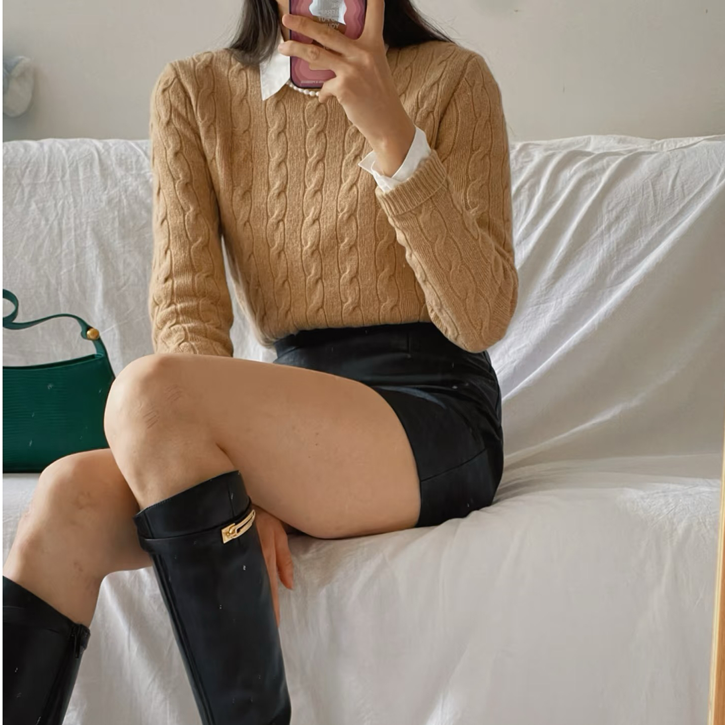 【Y601-Y610】经典休闲时尚刺绣纯色韩系针织衫秋冬女款