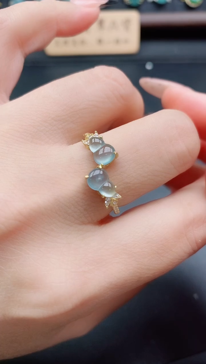 银S925镶嵌戒指翡翠1