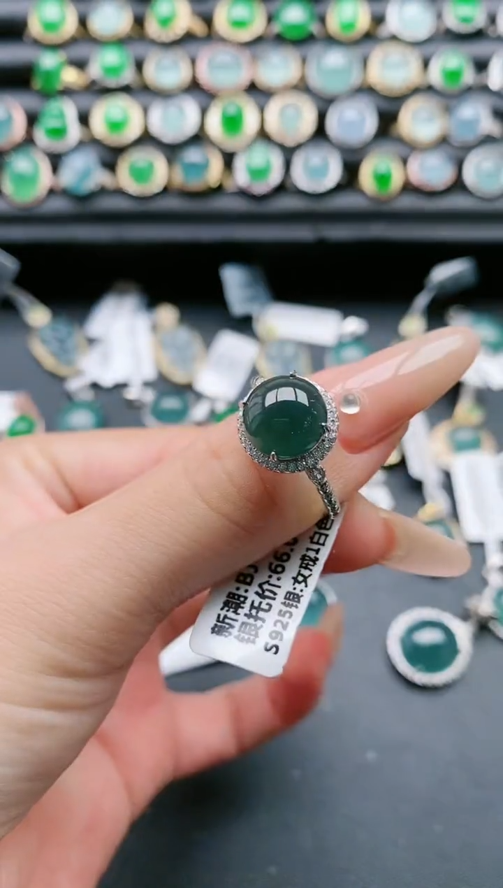【闪购商品】翡翠戒指银S925镶嵌111111111