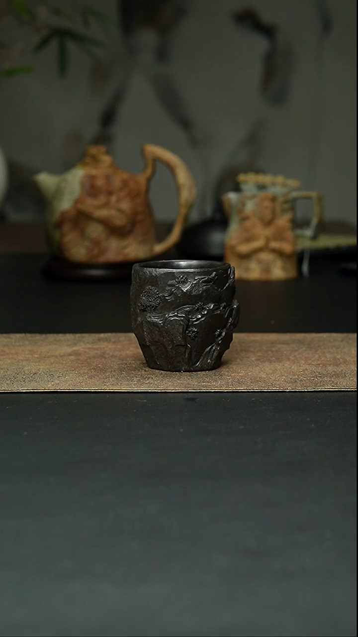 冰碛岩黑料山水杯