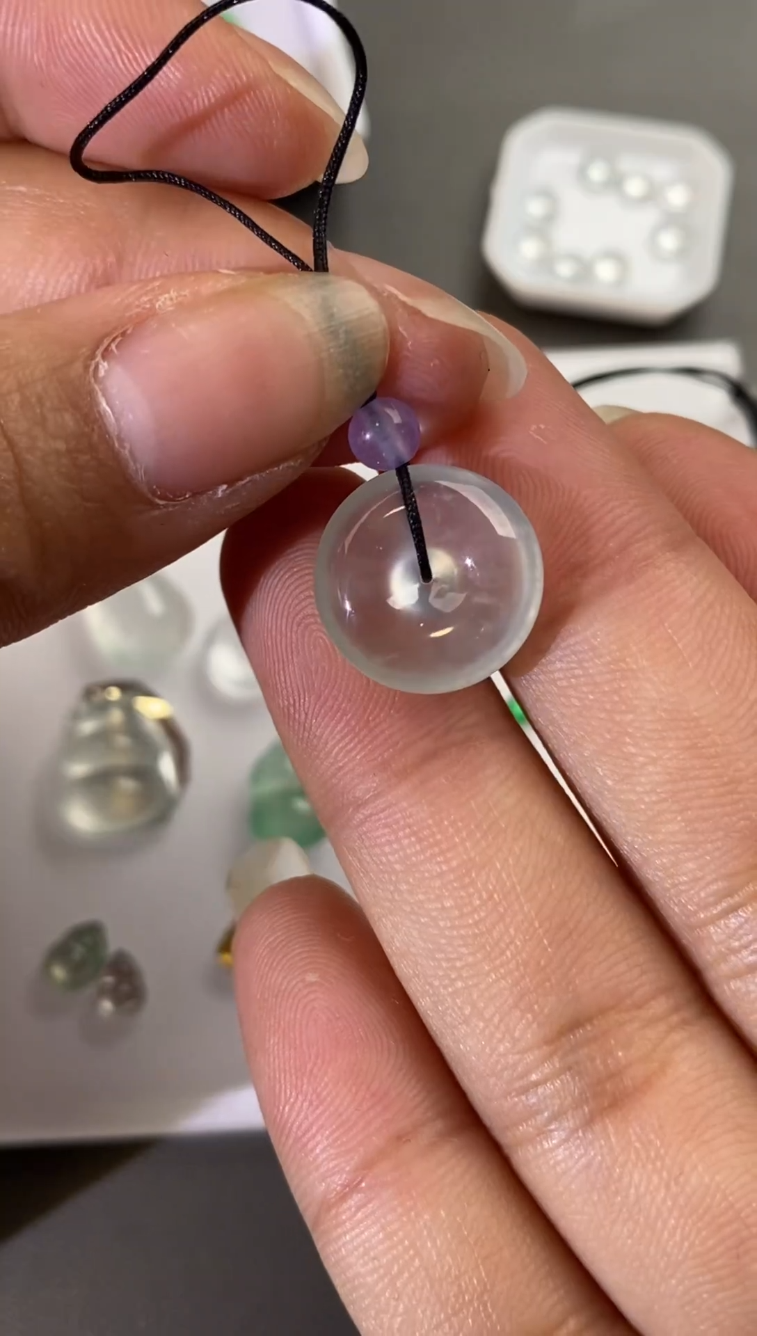 未镶嵌裸石翡翠玻璃种平安扣