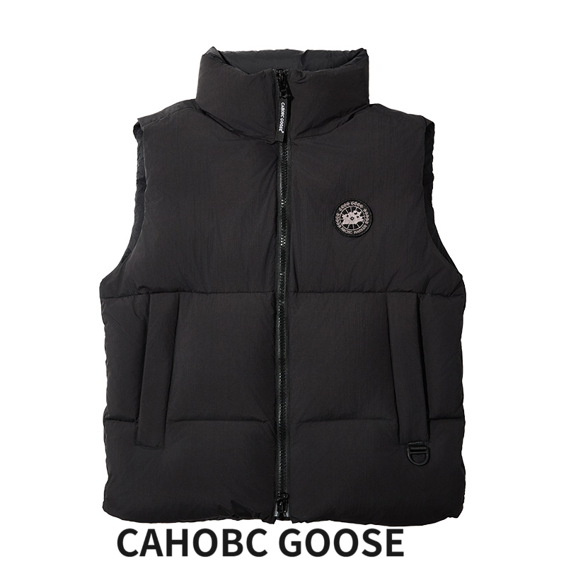 cahobc goose泡芙面包马甲羽绒2025新款背心坎肩立领秋冬季黑色